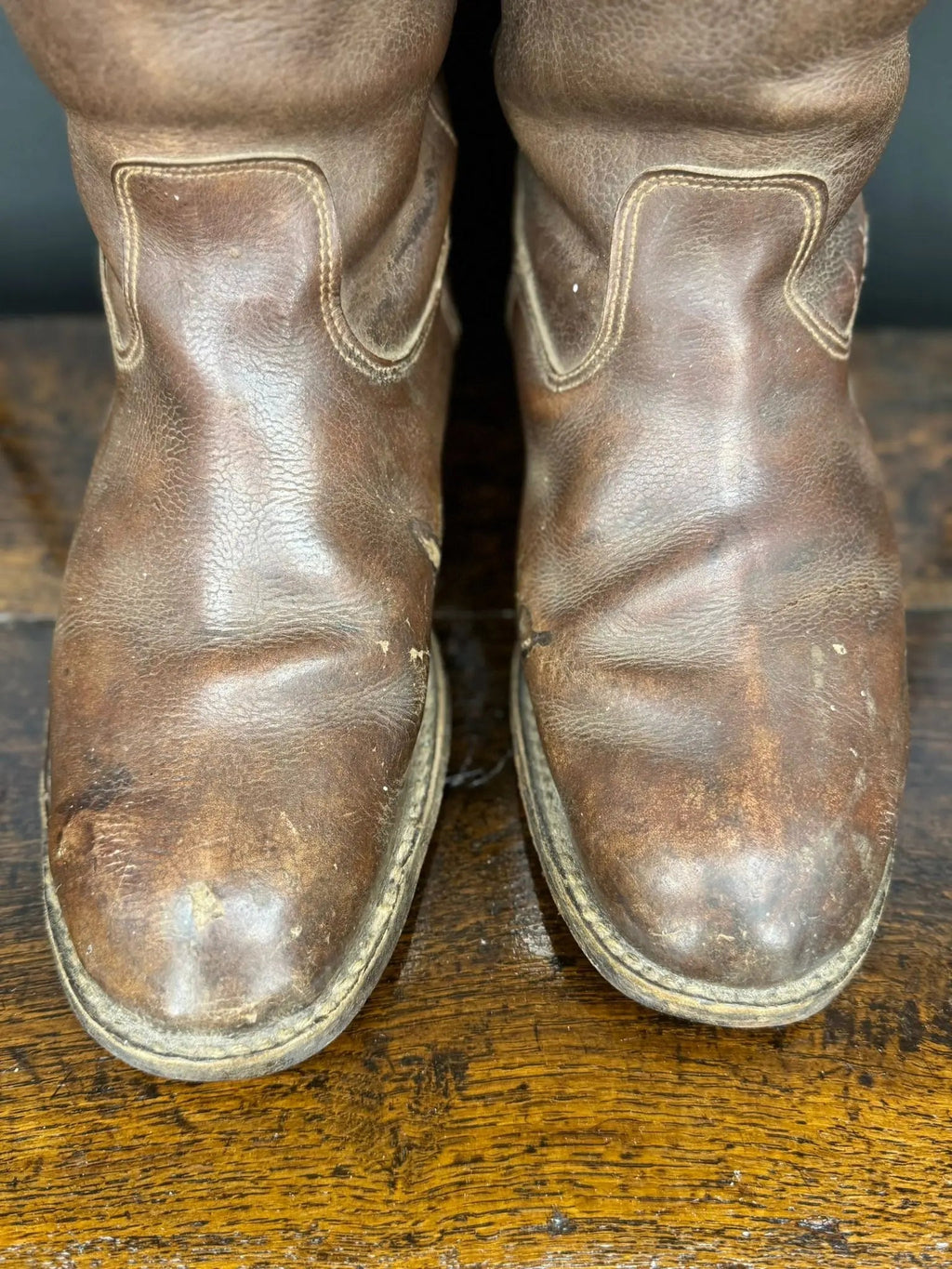WWII Military Brown Leather Flying Army Boots with Boot Trees Jack Boots