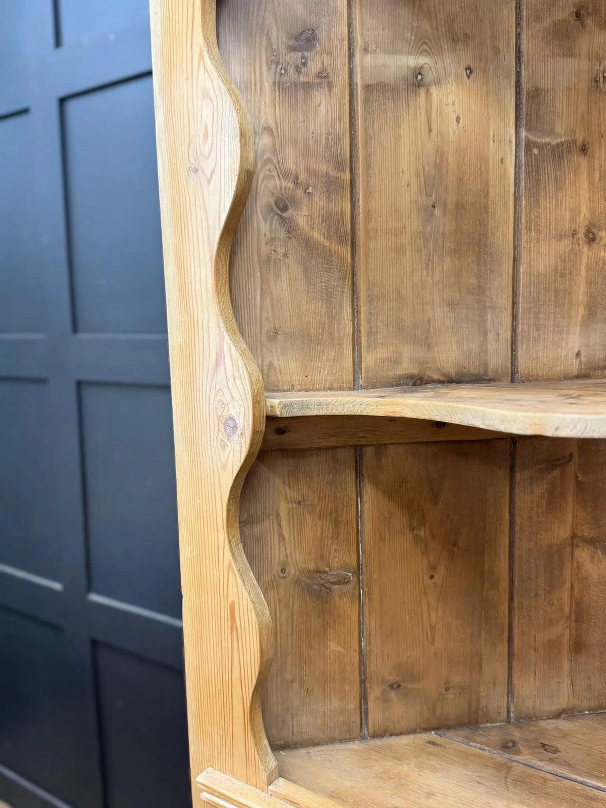 Antique Pine Rustic Corner Cupboard / Open Shelving Unit Storage