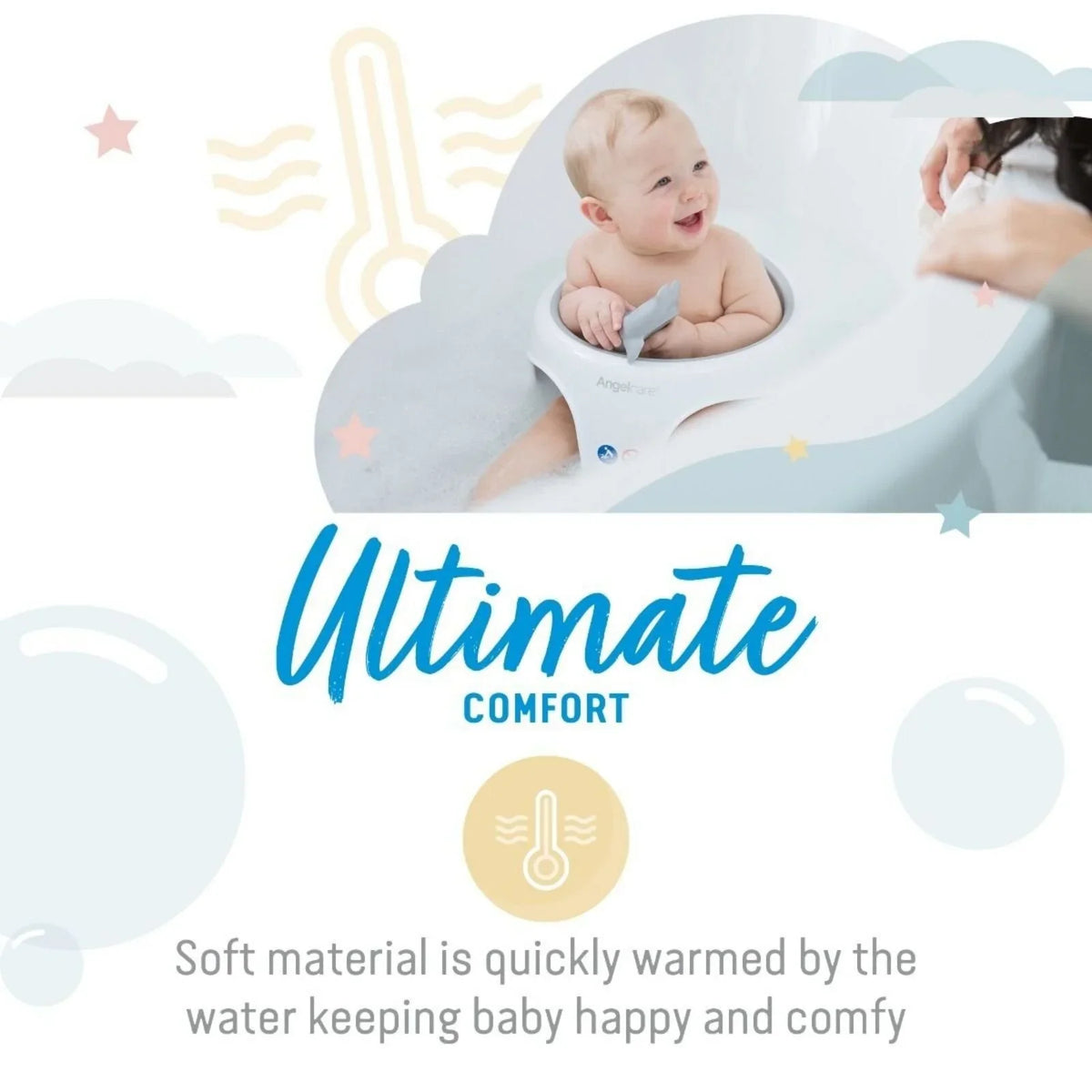 Angelcare Soft Touch Baby Bath Seat - Grey