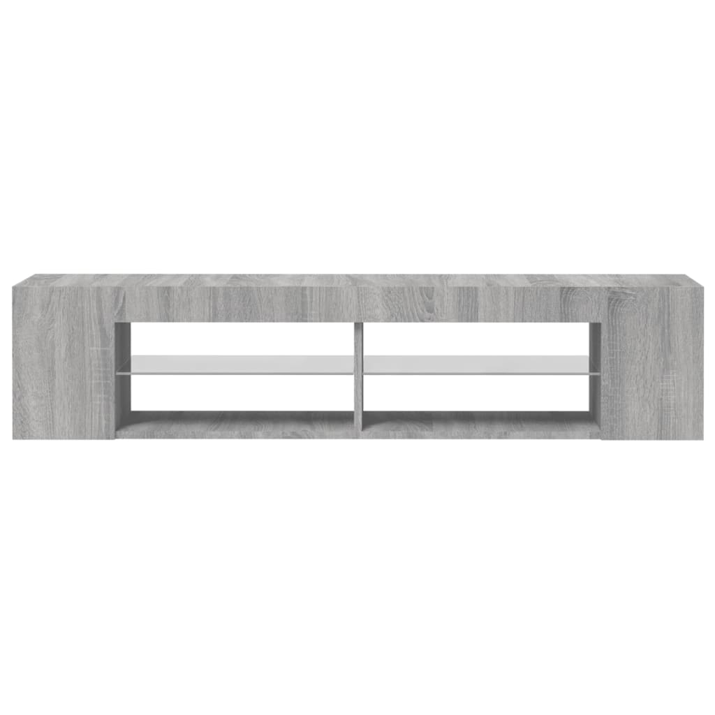 Modern Wooden TV Tele Stand Unit Cabinet With LED Lights & Storage Shelf