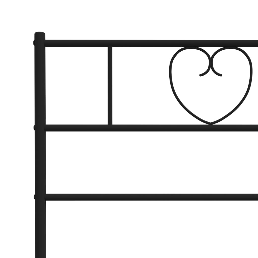 Metal Bed Frame without Mattress with Footboard Black 100x200cm