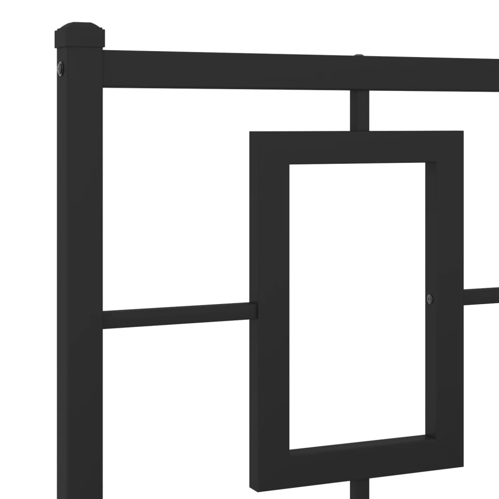 Metal Bed Frame without Mattress with Footboard Black 120x190cm