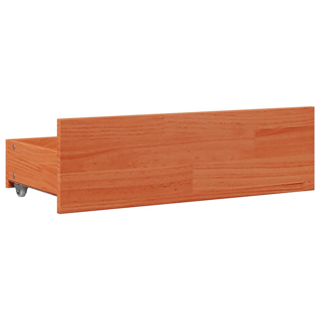 Bookcase Bed without Mattress Wax Brown 135x190 cm Double Solid Wood Pine