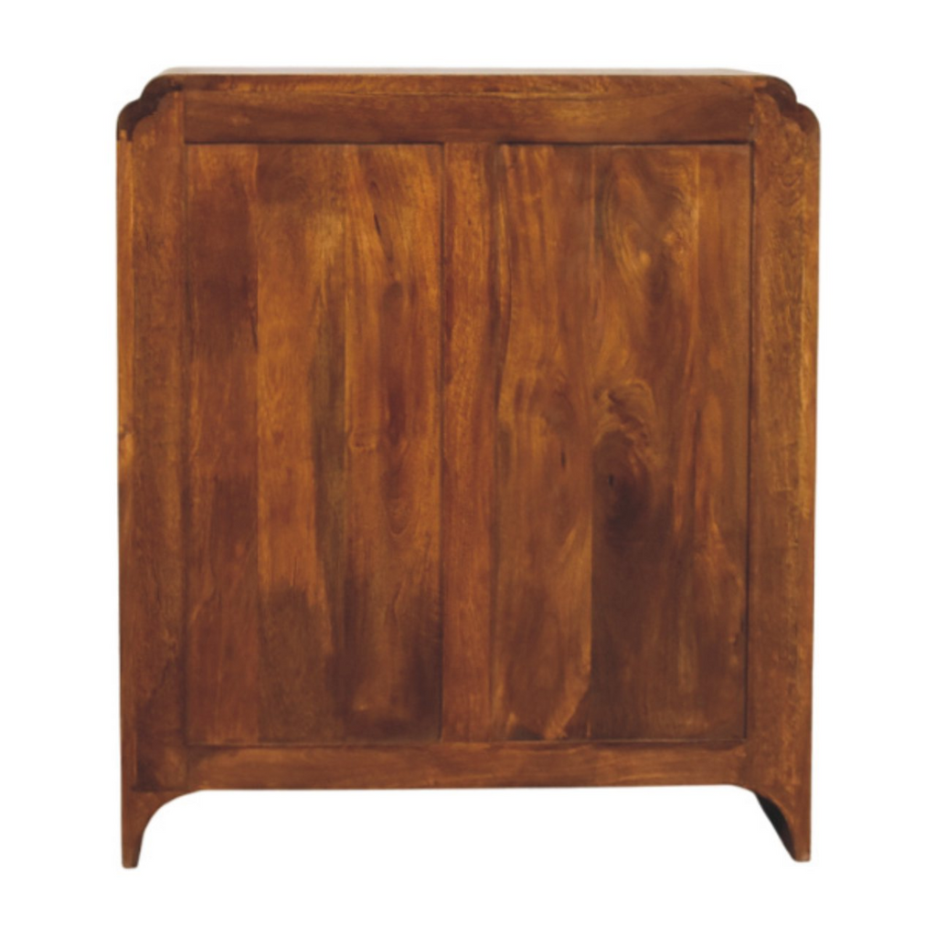 Artisan Furniture Solid Wood Newton Chestnut Cabinet, Double-Door Storage, Dark Brown