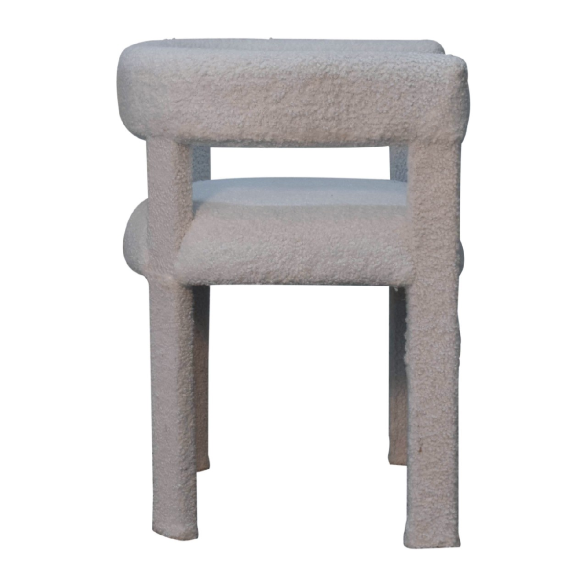 Artisan Furniture Solid Wood White Boucle Occasional Chair