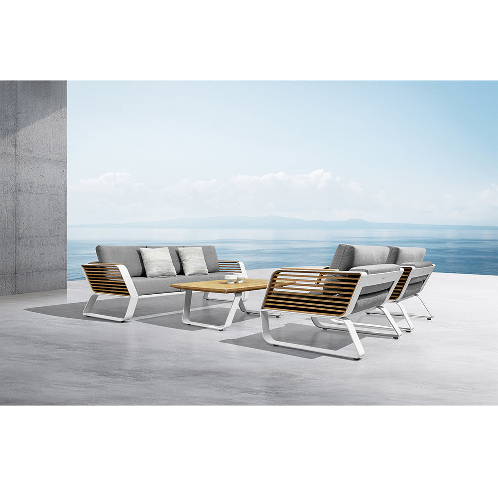 HIGOLD Wing Aluminum Teak Patio Sofa for 5 - Series 2049
