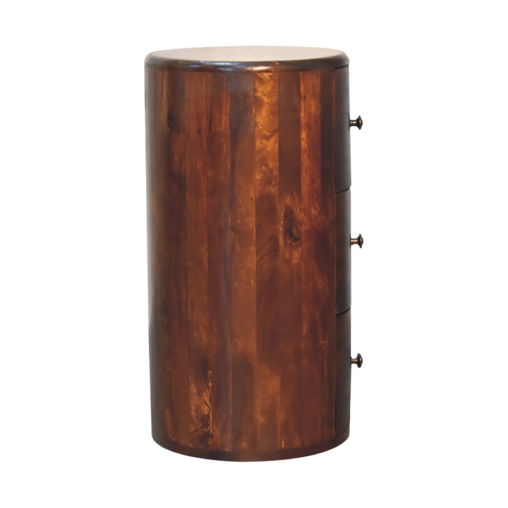 Artisan Furniture Solid Mango Wood Chestnut Drum Chest