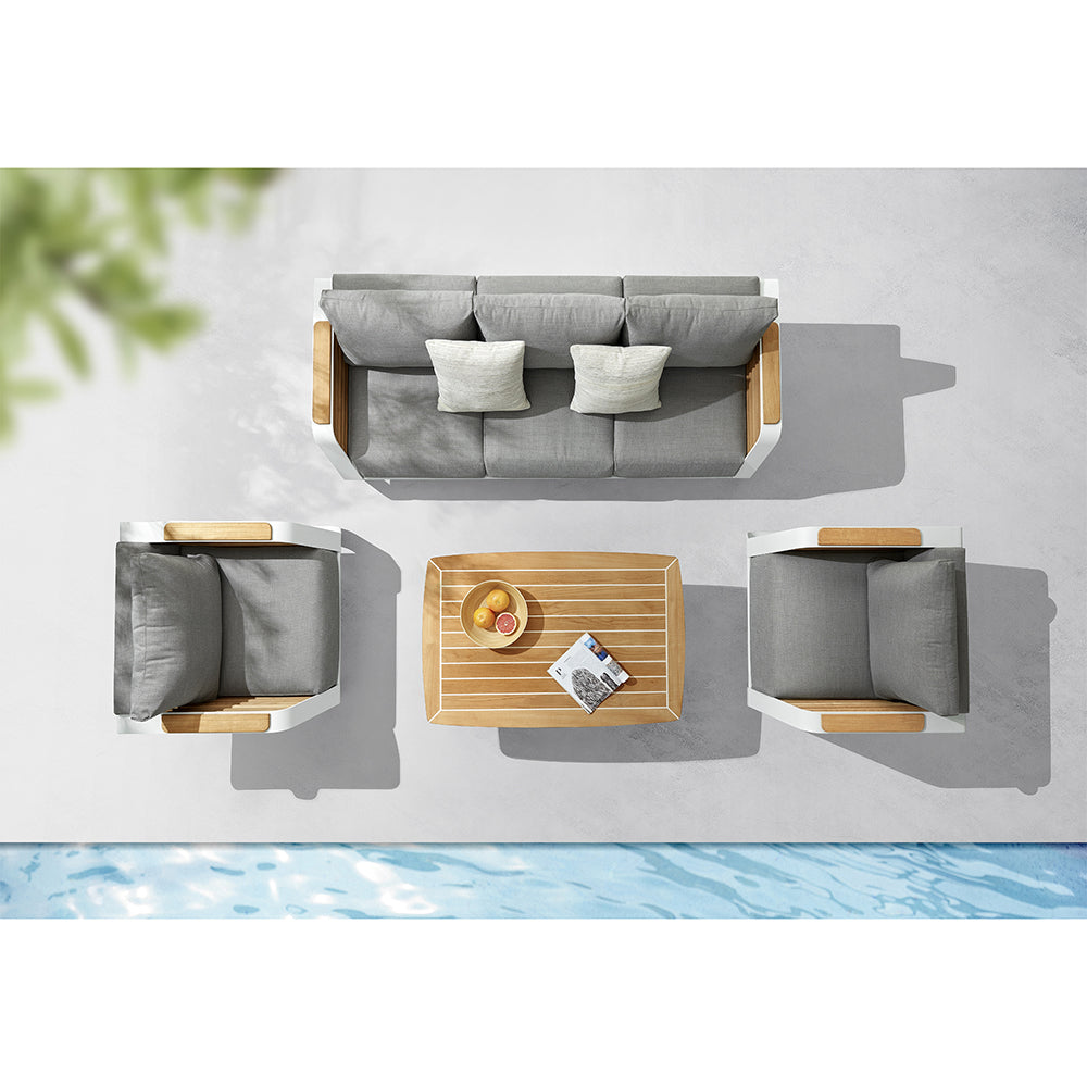 HIGOLD Wing Aluminum Teak Patio Sofa for 5 - Series 2049