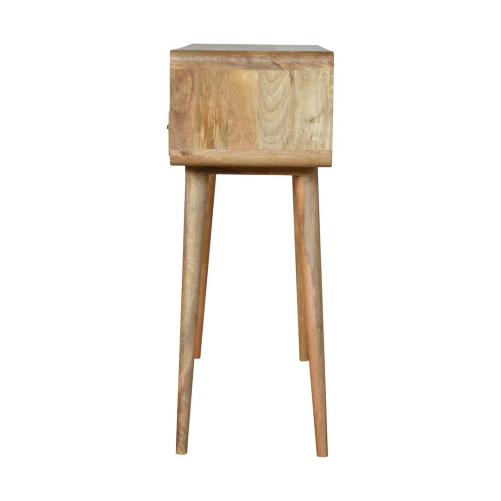 Artisan Furniture Solid Wood Curved Oak-ish Console Table