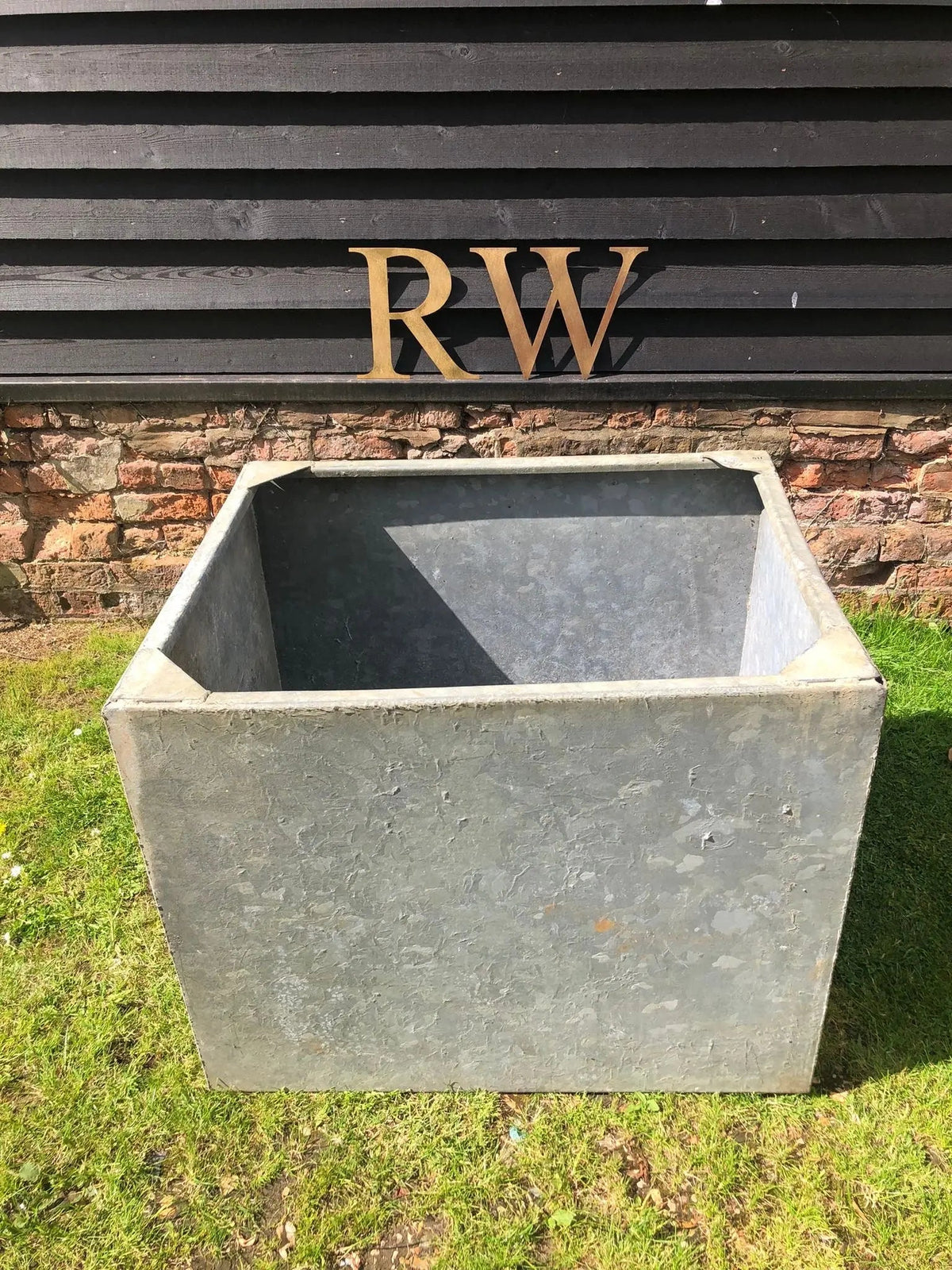 Vintage Galvanised Trough Planter / Herb Garden /Raised Bed Pond /Plant Pot D