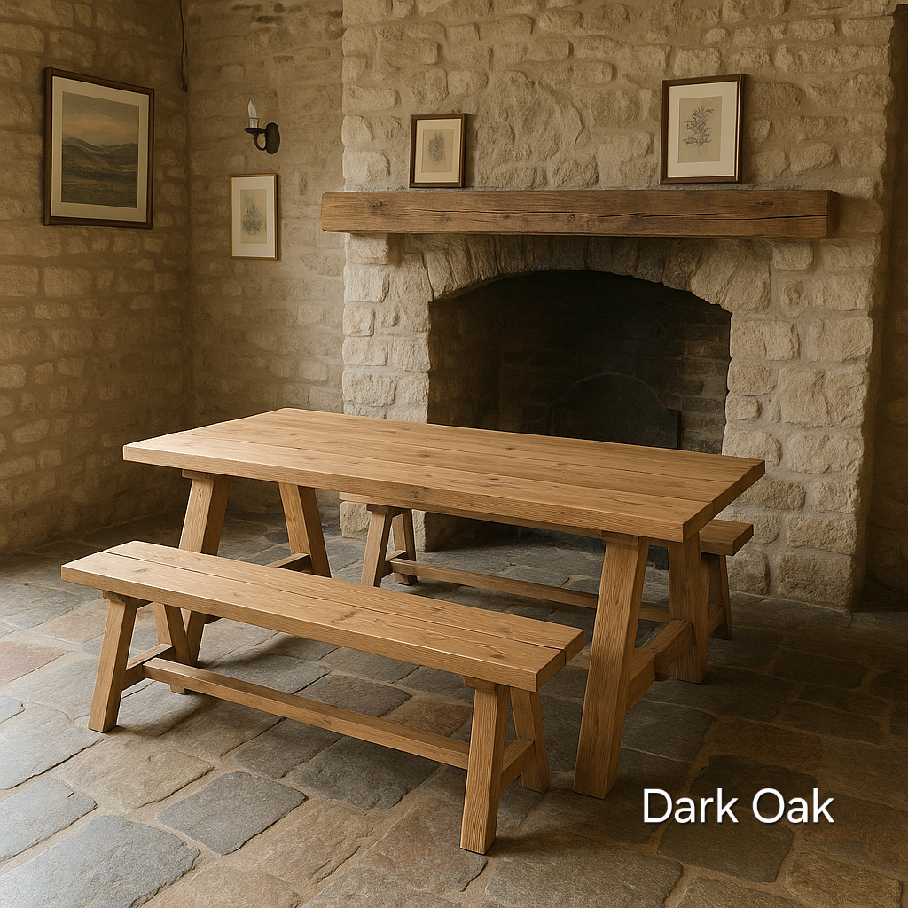 Farmhouse Dining Table With Bench