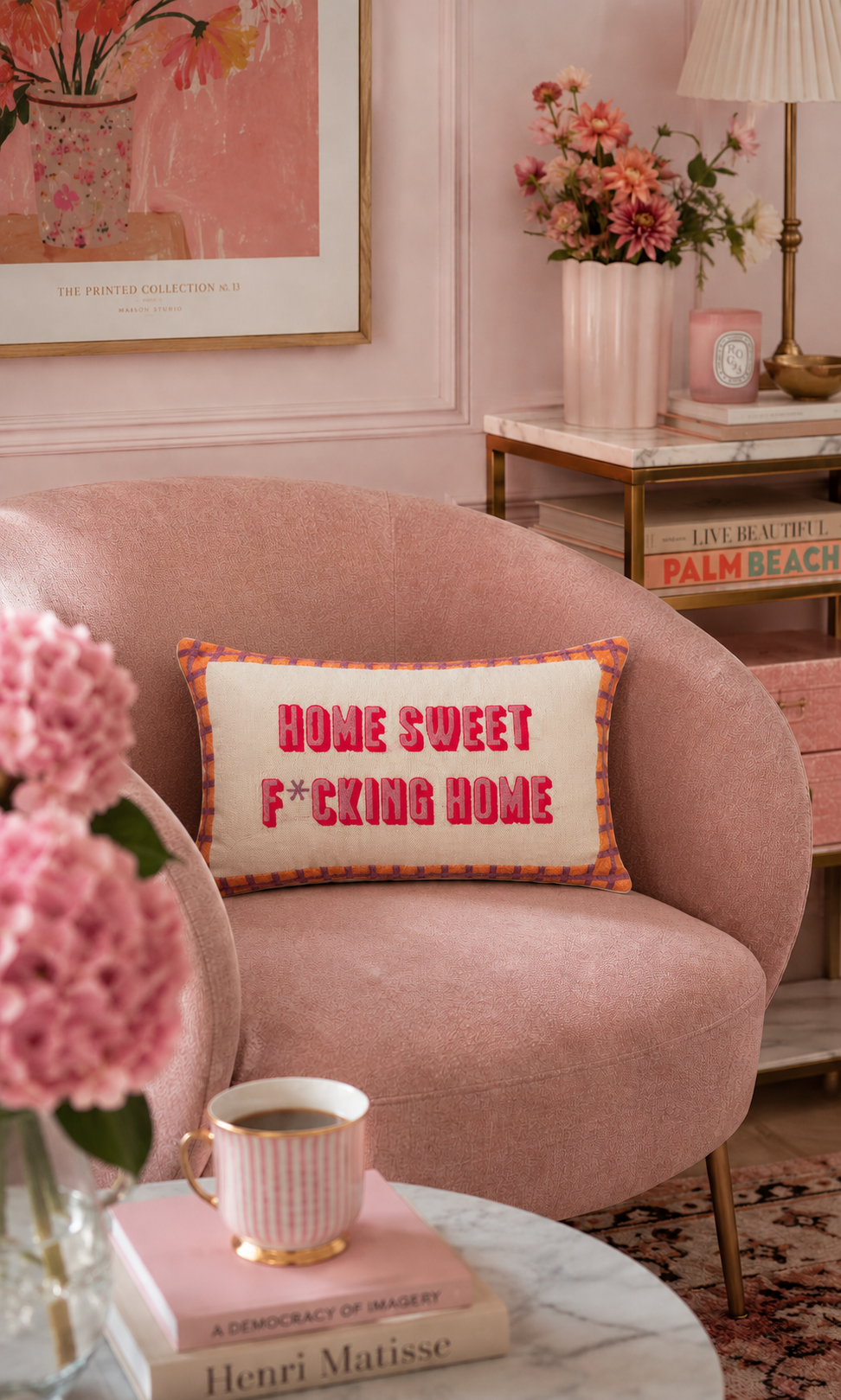 Home Sweet F*cking Home Needlepoint Pillow