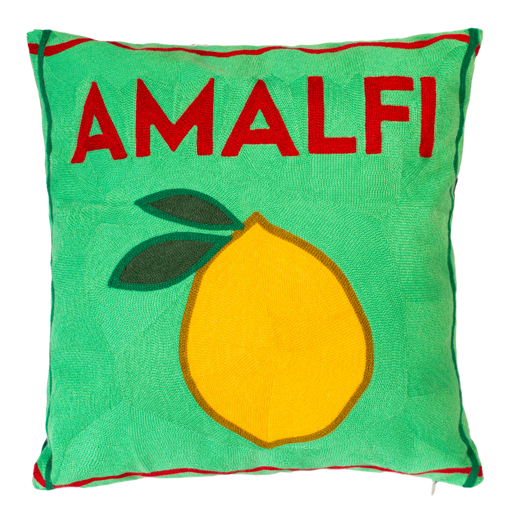 Amalfi Lemon Needlepoint Pillow