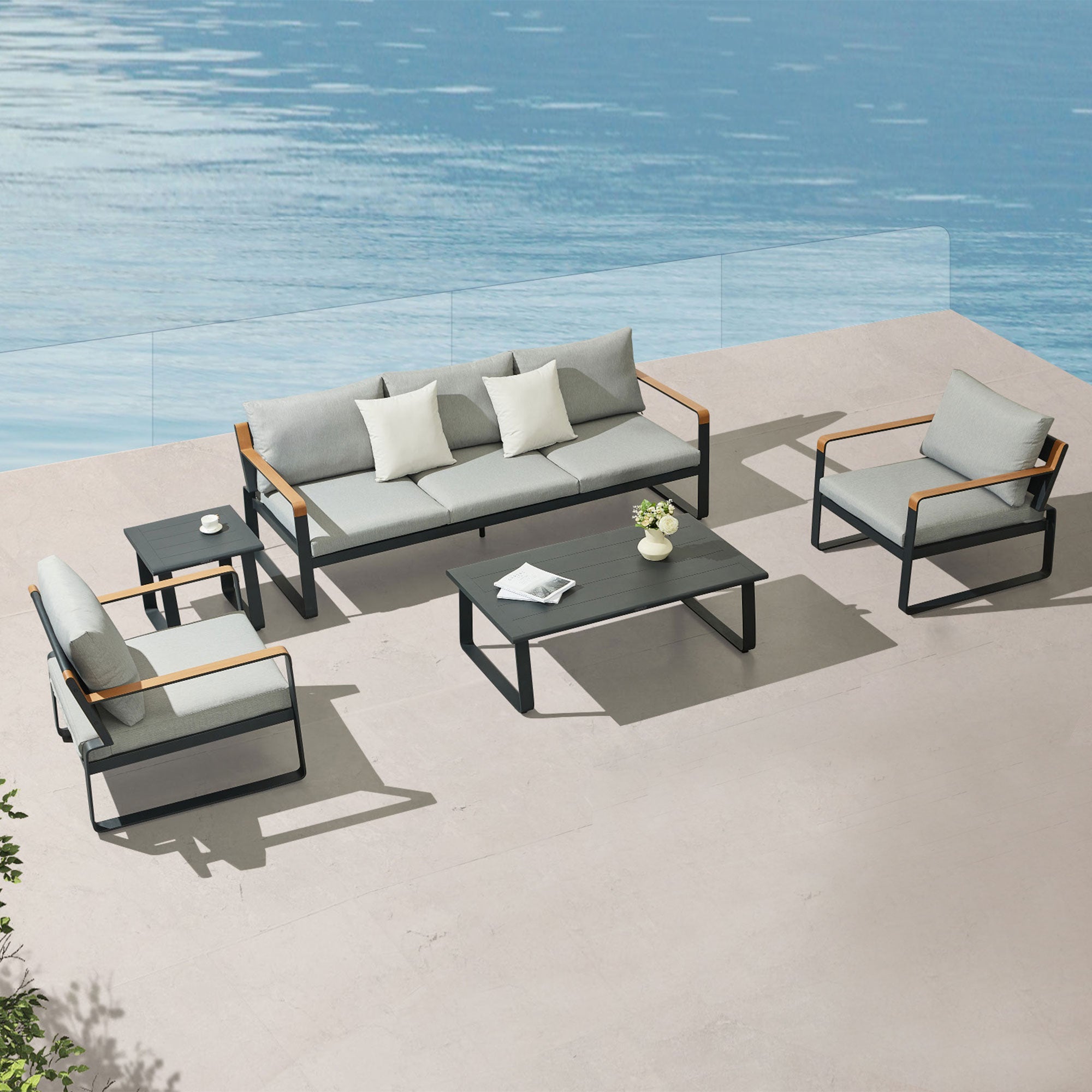 HIGOLD Denea 5-Seater Outdoor Seating Group With Aluminum Frame