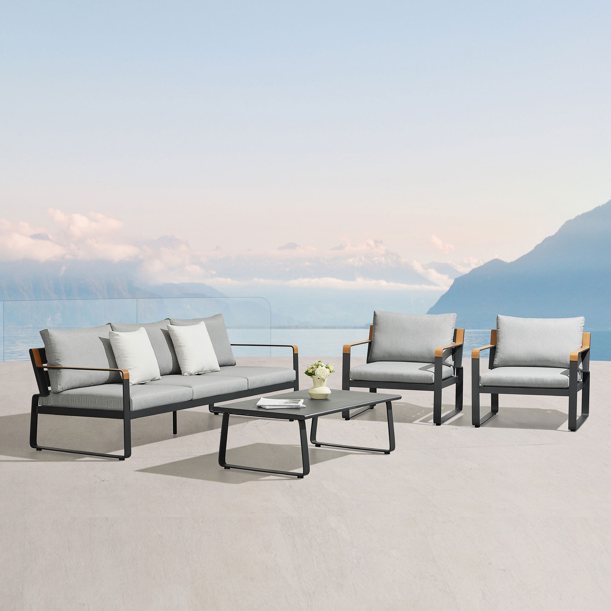 HIGOLD Denea 5-Seater Outdoor Seating Group With Aluminum Frame