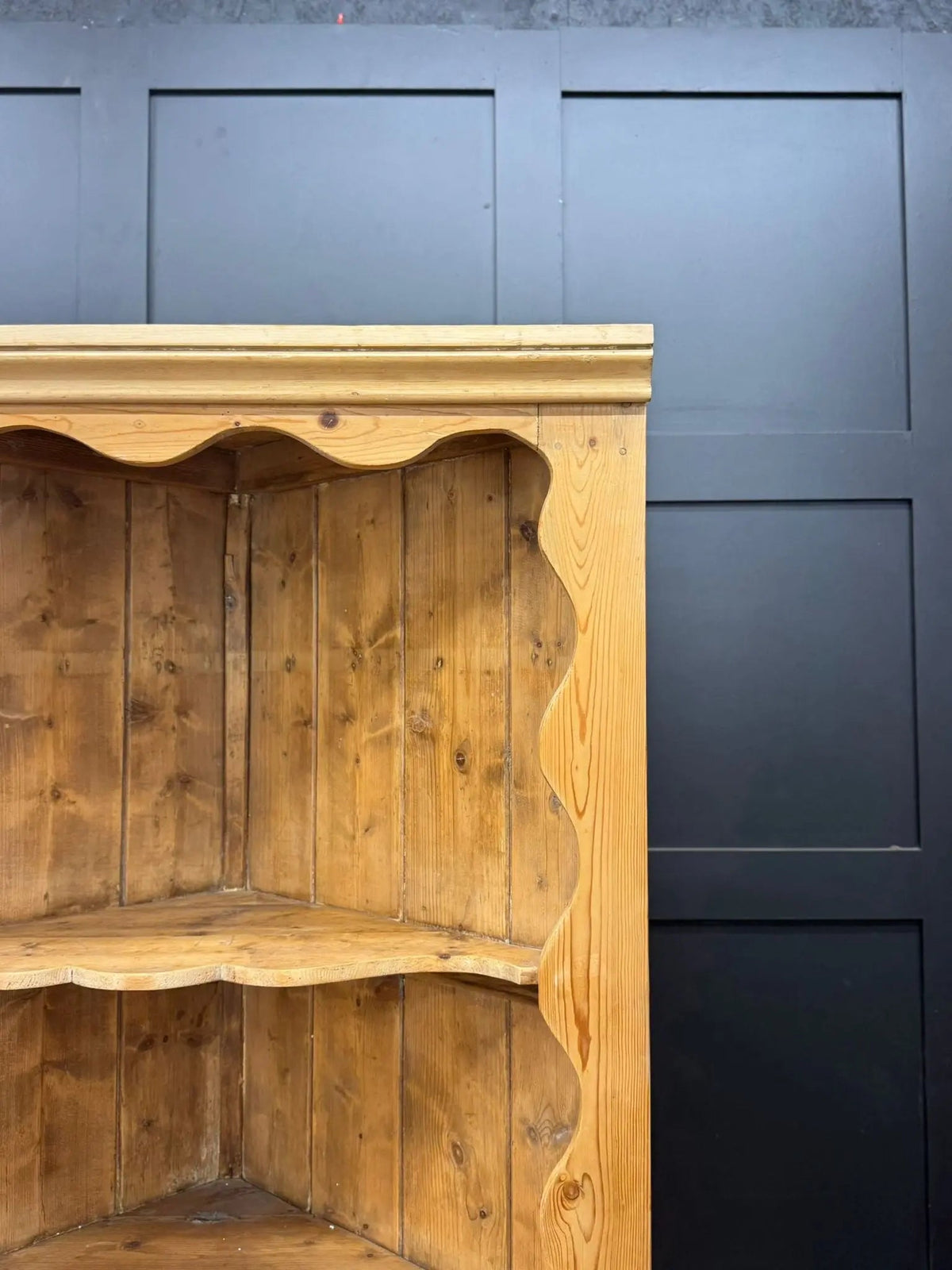 Antique Pine Rustic Corner Cupboard / Open Shelving Unit Storage