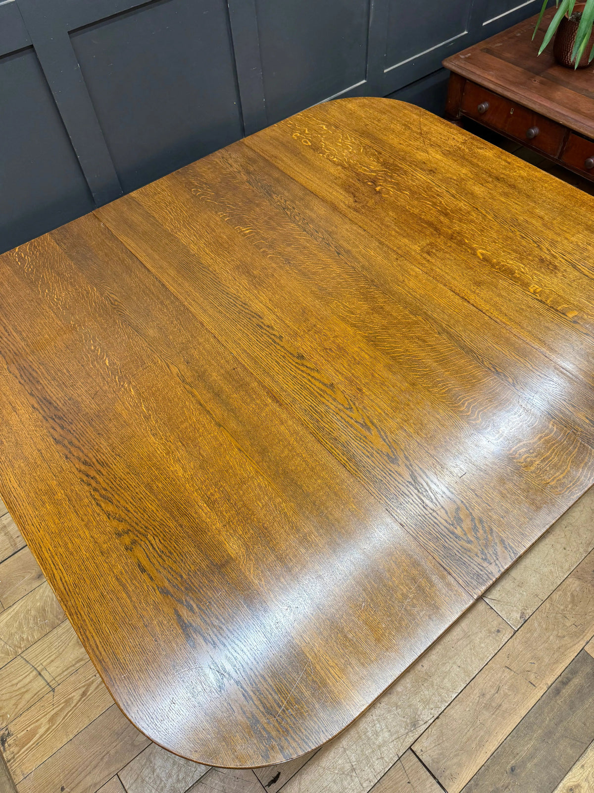 Large Solid Oak Gateleg Dining Table Drop Leaf Kitchen Table Sideboard