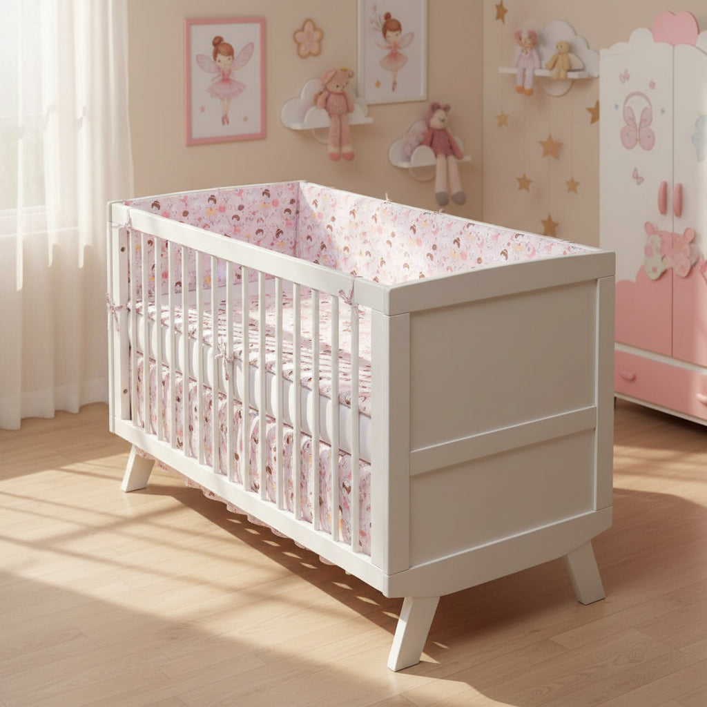 Fairy Organic Cotton Toddler 3 Piece All-in-One 4.0 Tog Quilt Bedding Set with Bumper