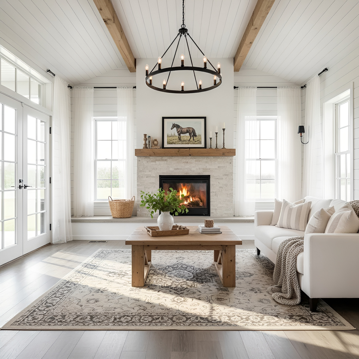 Farmhouse Coffee Table With X Legs