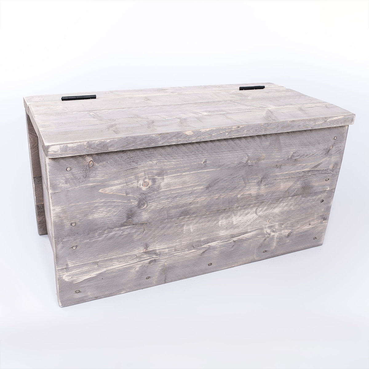Grey Cushion Storage Bench - Wooden Clutter Box