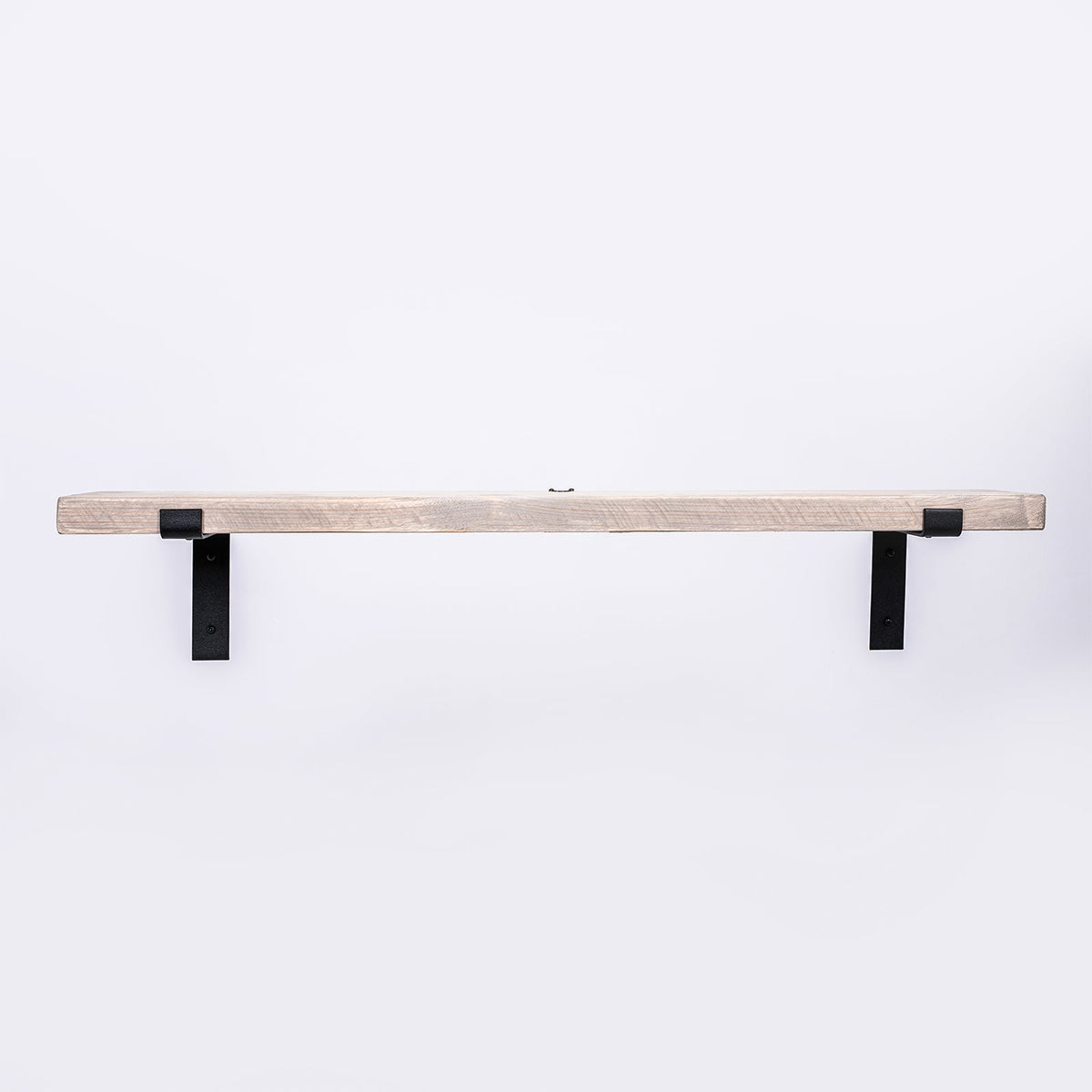 Grey Wall Shelves - Solid-Wood Industrial Shelf for Living Room & Bedroom