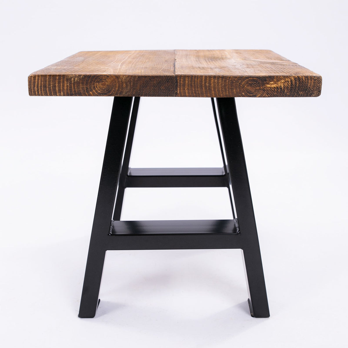 Handmade Solid Wooden Stool with Steel Legs