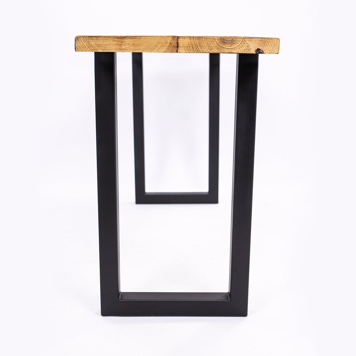 Handmade Wooden Table with Black Steel Legs – Perfect for Work Desk, Kitchen Bar