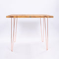 Industrial Farmhouse Desk - Rose Gold Steel Legs