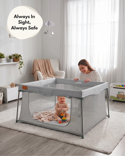 All Stars JOY Square Baby Playpen - Grey
