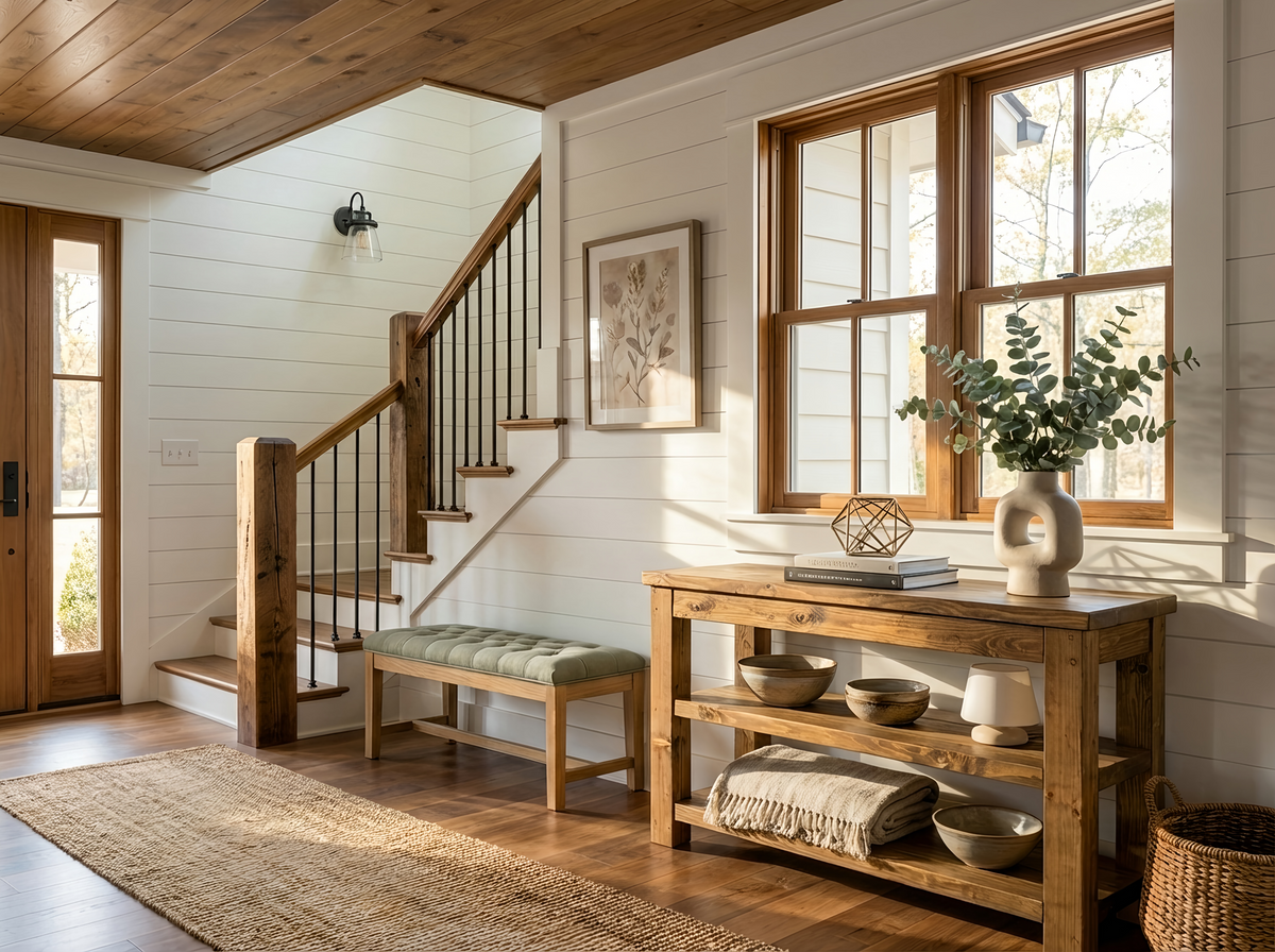 MIRA Solid Wood Console With Shelves