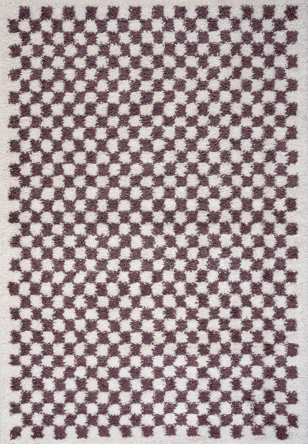 Moodi Shaggy Purple Mosscheck Rug