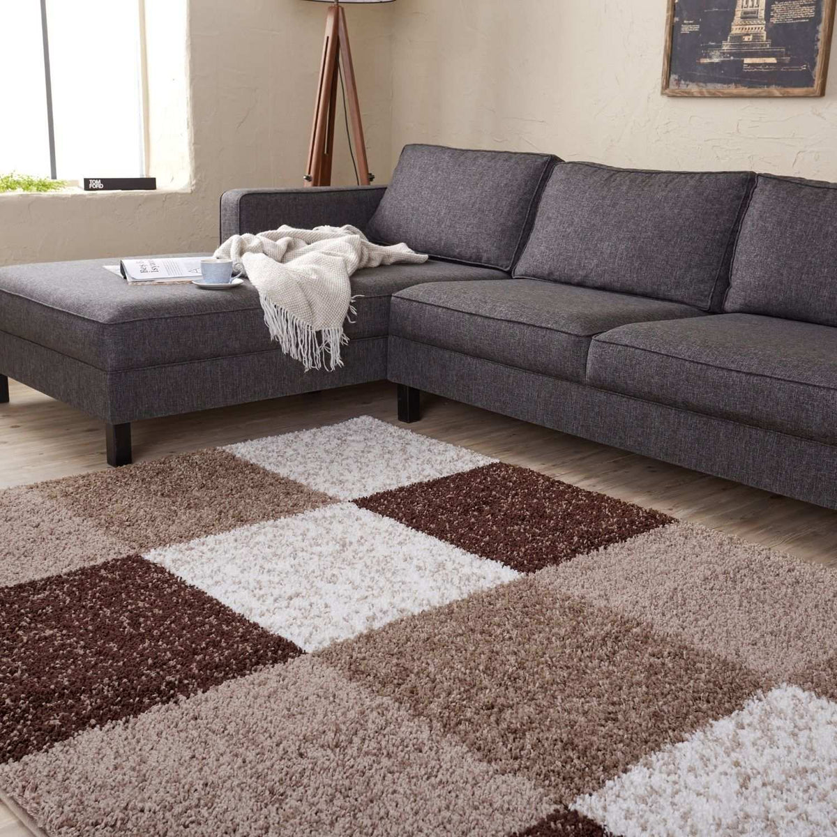 Myshaggy Geometric Brown Rug