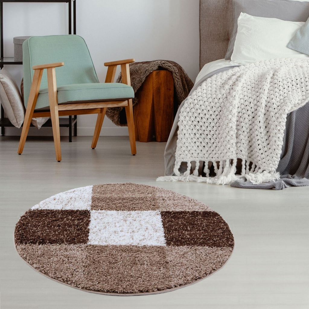 Myshaggy Geometric Brown Rug