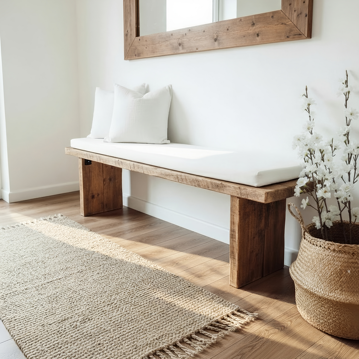 Nordic Bench Rustic Bench For Entryway
