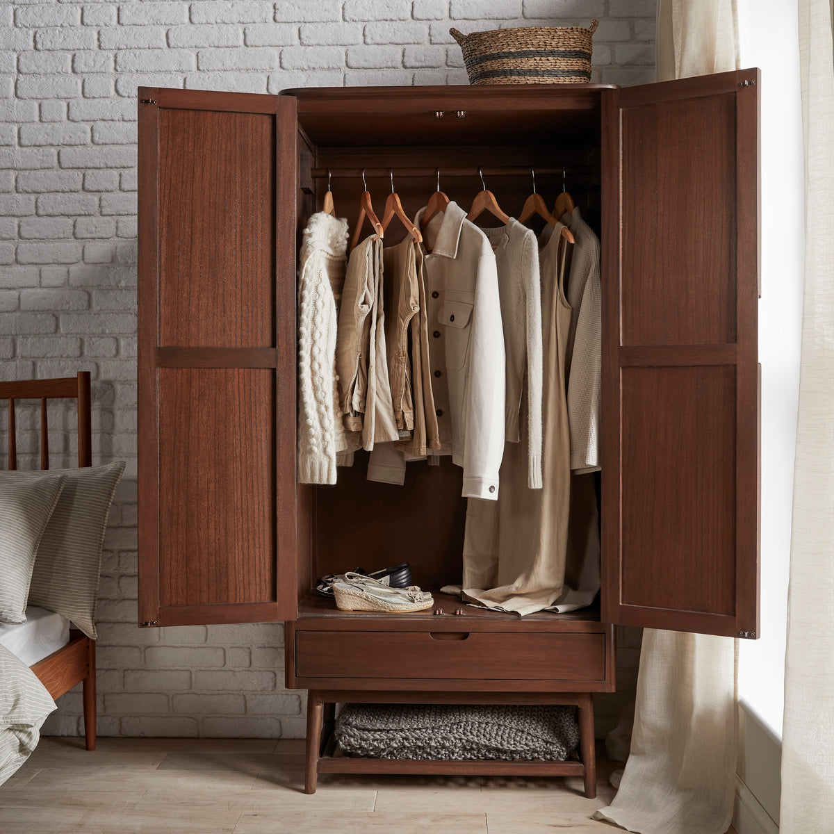 Norway Dark Walnut Wardrobe