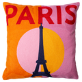 Paris Eiffel Tower Needlepoint Pillow