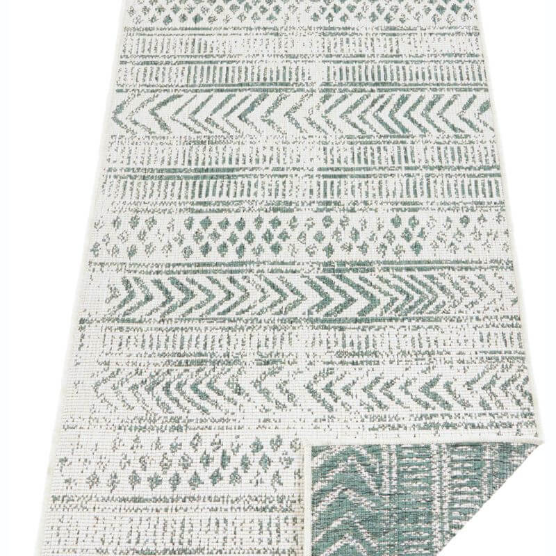 Indoor-Outdoor Reversible Geometric Green Rug