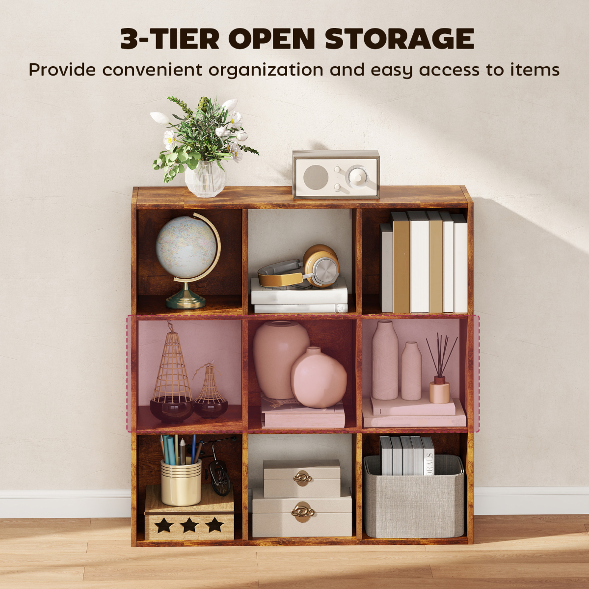 HOMCOM Storage Cupboard Bookcase Bookshelf Home Office