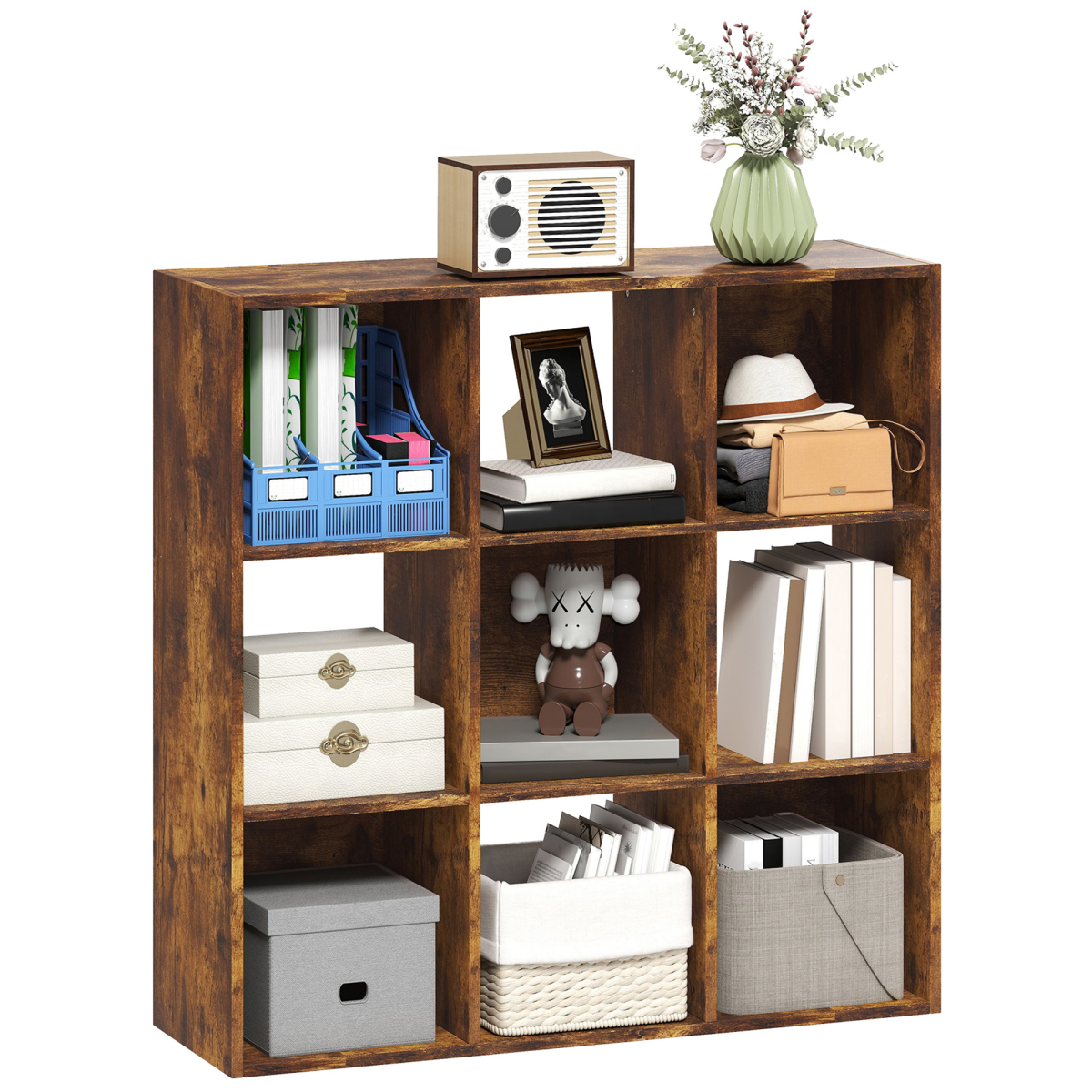 HOMCOM Storage Cupboard Bookcase Bookshelf Home Office