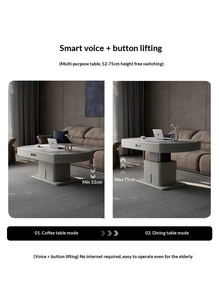Any Size Custom Luxury Italian Sintered Stone Extendable Coffee Table Moisture Proof Easy Clean Multi Scene Home Living Room Fur