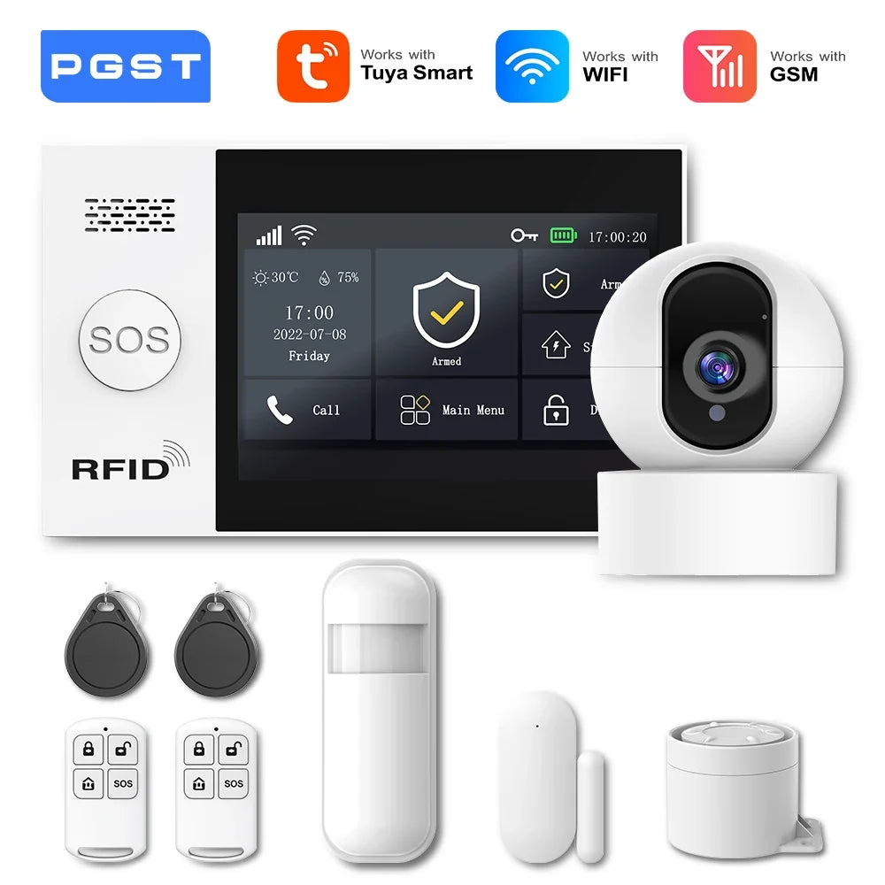 Wireless Home WIFI GSM Home Security With Motion Detector Sensor Burglar Alarm System APP Control Support Alexa