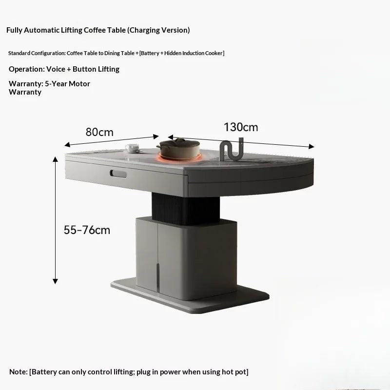 Any Size Custom Luxury Italian Sintered Stone Extendable Coffee Table Moisture Proof Easy Clean Multi Scene Home Living Room Fur