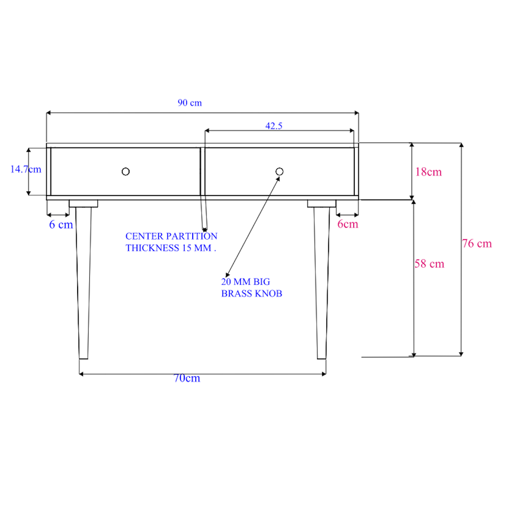 Minimalist Mango Oslo Console, Dressing Table, and Desk