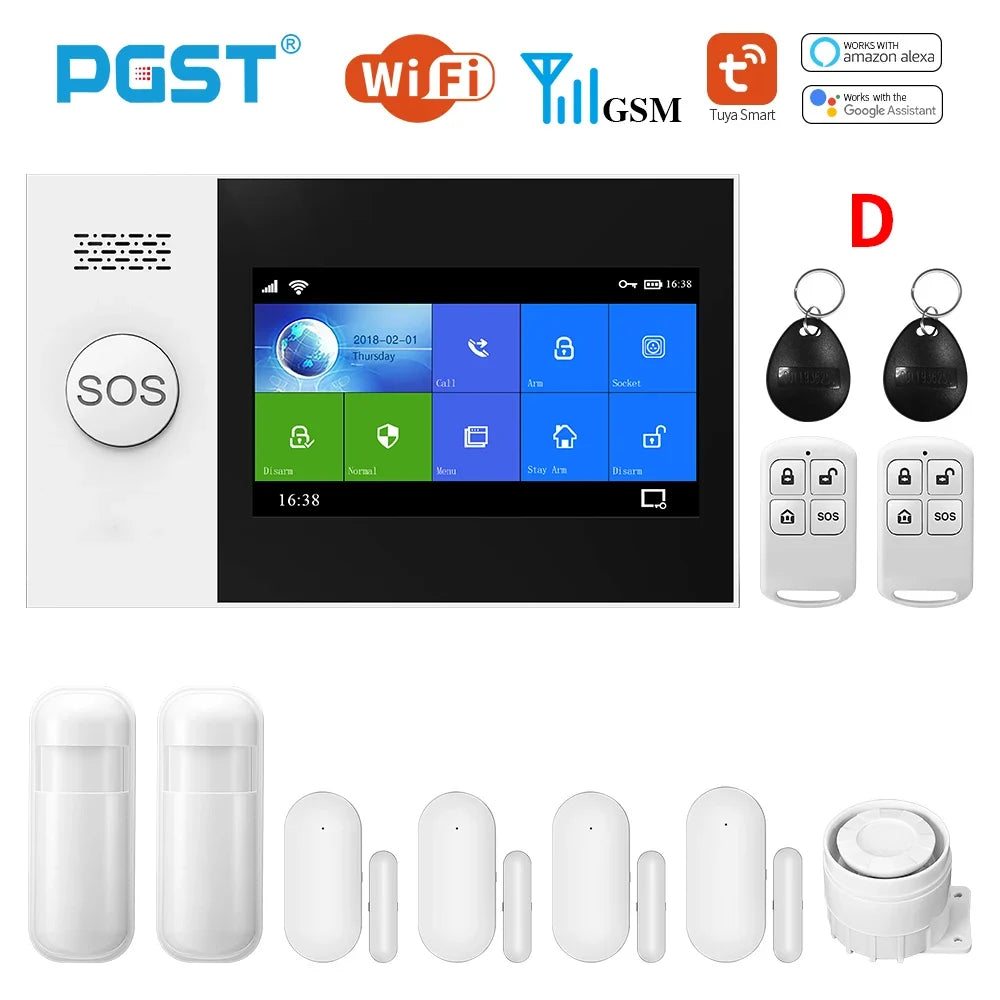 Wireless Home WIFI GSM Home Security With Motion Detector Sensor Burglar Alarm System APP Control Support Alexa