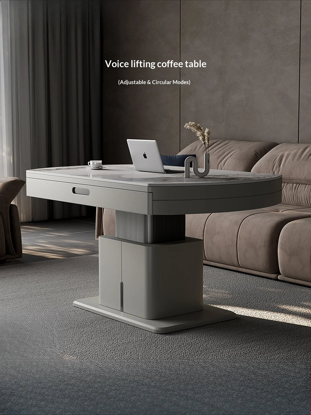 Any Size Custom Luxury Italian Sintered Stone Extendable Coffee Table Moisture Proof Easy Clean Multi Scene Home Living Room Fur