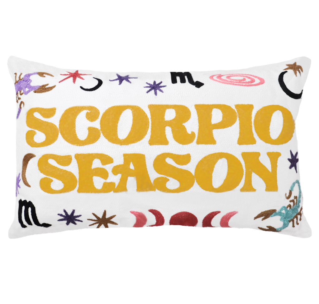 Scorpio Zodiac Needlepoint Pillow