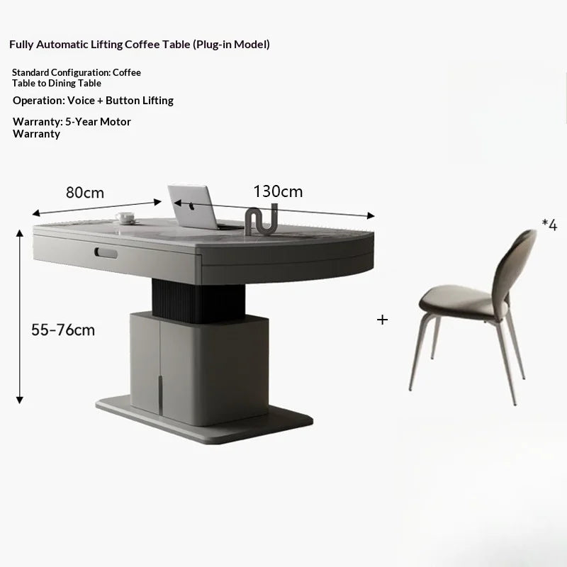 Any Size Custom Luxury Italian Sintered Stone Extendable Coffee Table Moisture Proof Easy Clean Multi Scene Home Living Room Fur
