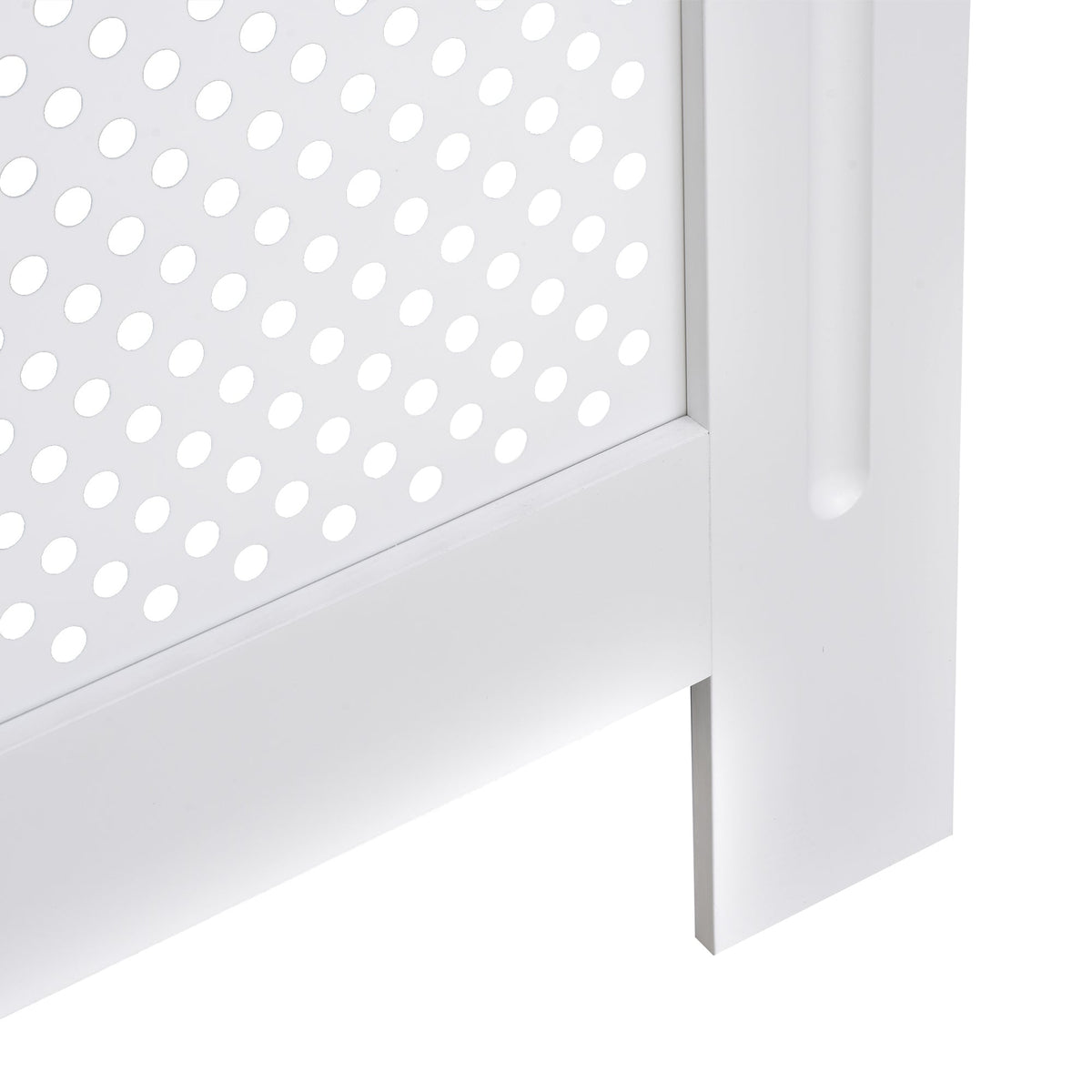 HOMCOM Wooden Radiator Cover Heating Cabinet Modern Home Furniture Grill Style  White Painted (Small)