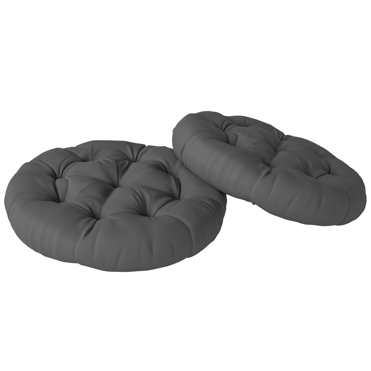 Outsunny Outdoor Seat Cushions Set of 2, Tufted Round Chair Pads