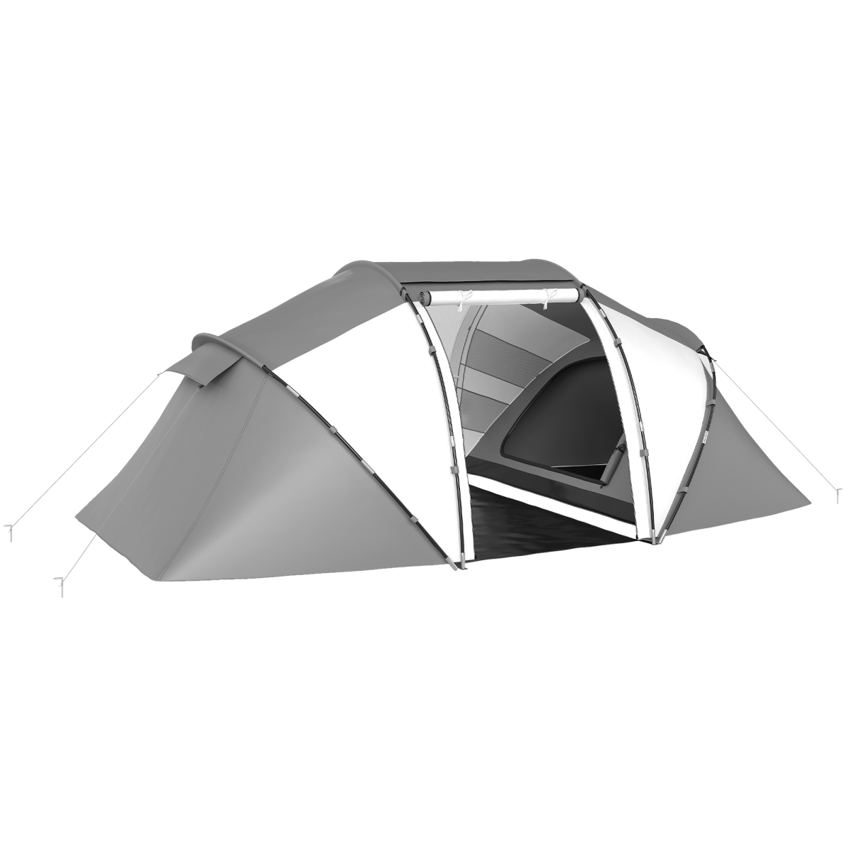 Outsunny 4-6 Persons Camping Tent Dome Family Travel Group Hiking Room Fishing